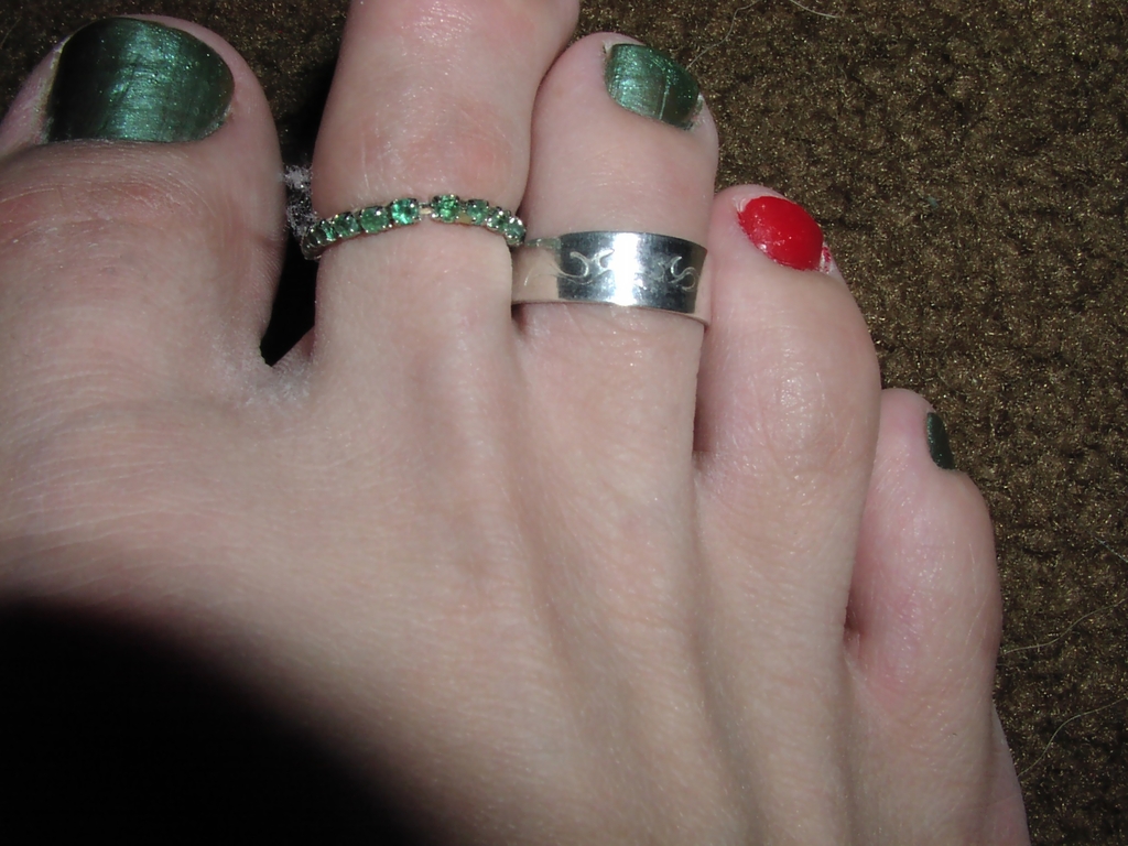 My lovely toes with rings