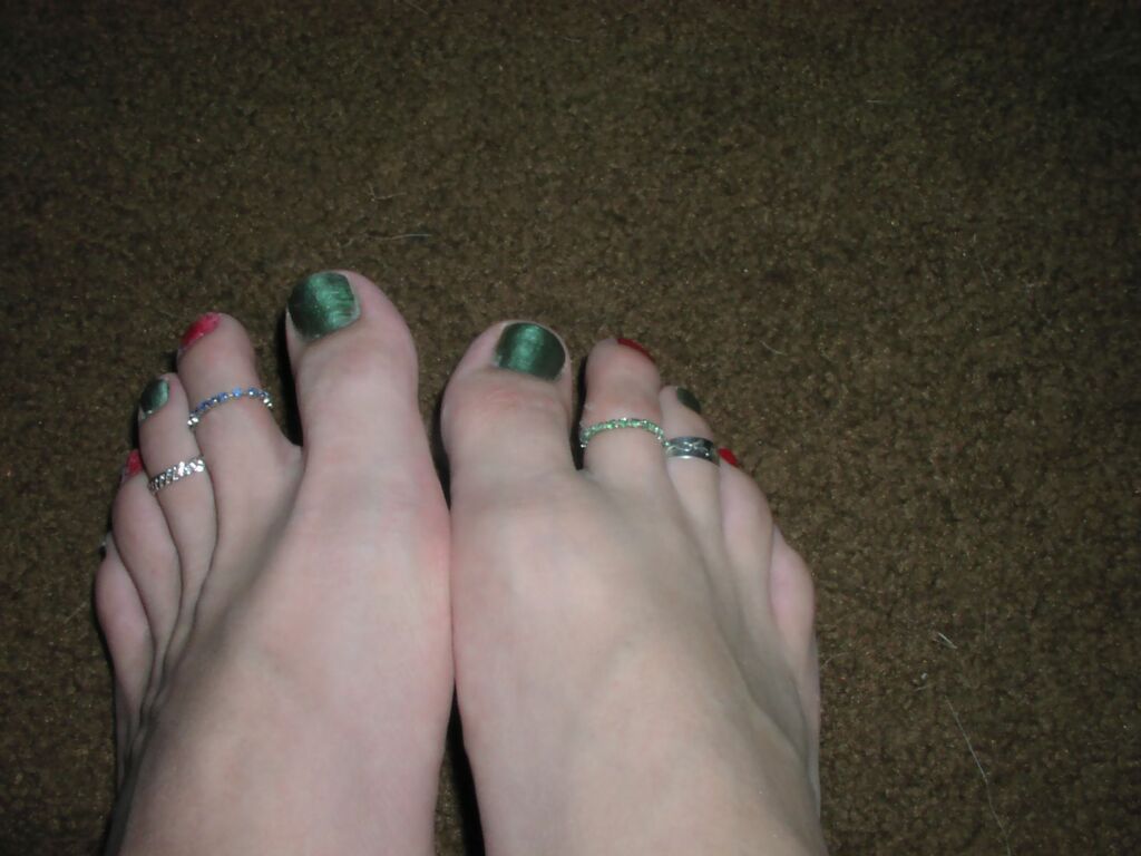 My Christmas colored tasty toes