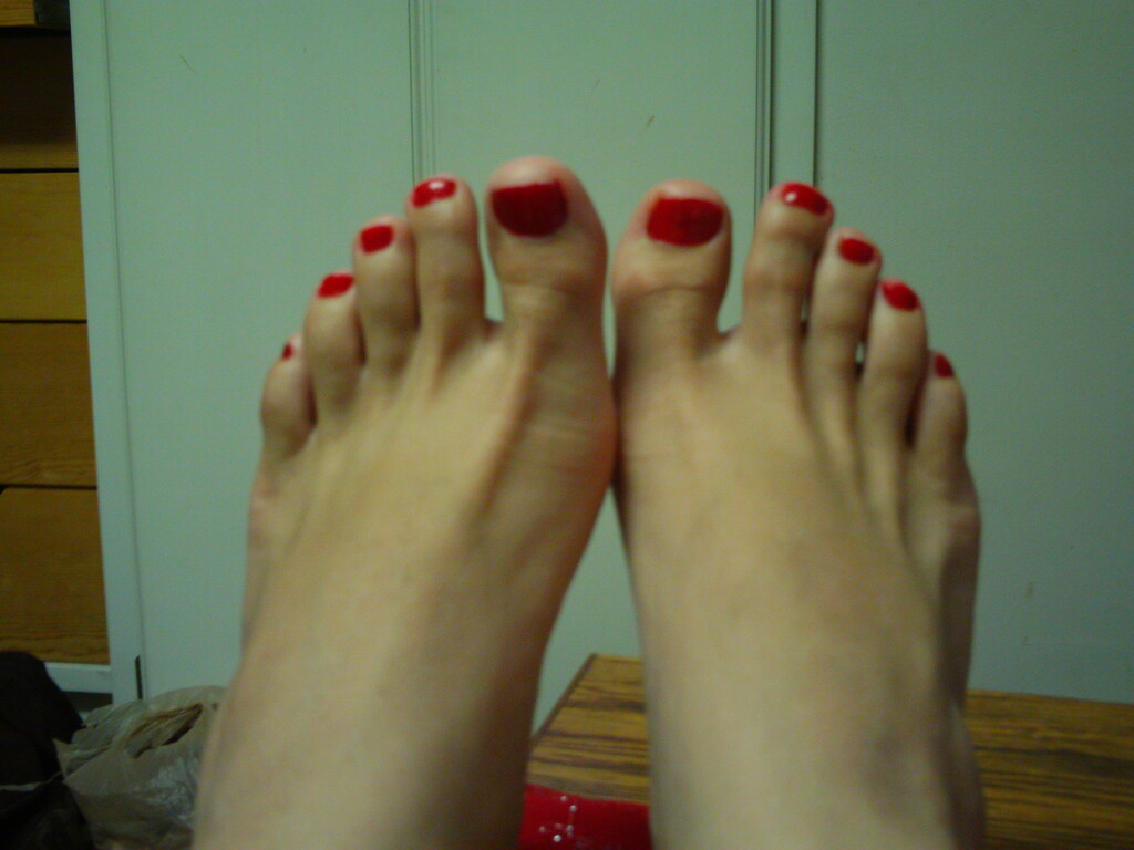 Lovely red toenails